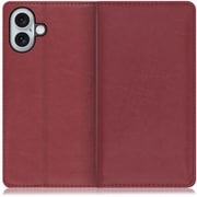 WORK10IP-RD-IP16PS [iPhone 16 Plus 用 本革スマホケース/スタンド機能＆カードポケット付き ワインレッド]
