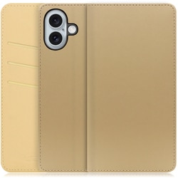 WORK13IP-NEWGD-IP16PS [iPhone 16 Plus 用 PUレザースマホケース/スタンド機能＆カードポケット付き ゴールド]