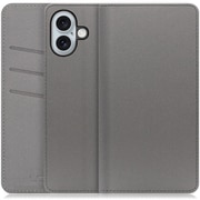 WORK13IP-NEWGY-IP16PS [iPhone 16 Plus 用 PUレザースマホケース/スタンド機能＆カードポケット付き グレー]