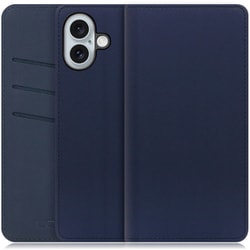 WORK13IP-NEWNY-IP16PS [iPhone 16 Plus 用 PUレザースマホケース/スタンド機能＆カードポケット付き ネイビー]