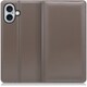 WORK14IP-GY-IP16PS [iPhone 16 Plus 用 本革スマホケース/スタンド機能＆カードポケット付き グレー]