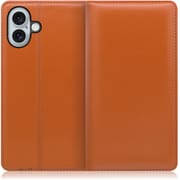 WORK14IP-OG-IP16PS [iPhone 16 Plus 用 本革スマホケース/スタンド機能＆カードポケット付き オレンジ]