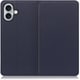 WORK16IP-NY-IP16PS [iPhone 16 Plus 用 本革スマホケース/スタンド機能＆カードポケット付き ネイビー]
