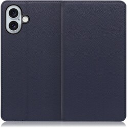 WORK16IP-NY-IP16PS [iPhone 16 Plus 用 本革スマホケース/スタンド機能＆カードポケット付き ネイビー]