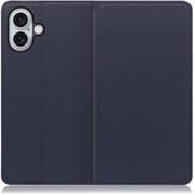 WORK16IP-NY-IP16PS [iPhone 16 Plus 用 本革スマホケース/スタンド機能＆カードポケット付き ネイビー]