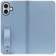 WORK23IP-BU-IP16PS [iPhone 16 Plus 用 ベルト付きの本革スマホケース/スタンド機能＆カードポケット付き スカイブルー]