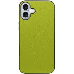 WORK24IP-LG-IP16PS [iPhone 16 Plus 用 レザースマホケース/ストラップホール付き ライムグリーン]
