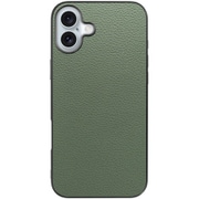 WORK25IP-DG-IP16PS [iPhone 16 Plus 用 本革スマホケース/ストラップホール付き ダルグリーン]