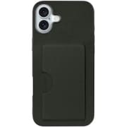 WORK28IP-EG-IP16PS [iPhone 16 Plus 用 PUレザースマホケース/カードポケット＆ストラップホール付き エバーグリーン]