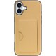 WORK28IP-GD-IP16PS [iPhone 16 Plus 用 PUレザースマホケース/カードポケット＆ストラップホール付き ゴールド]