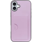 WORK28IP-LLC-IP16PS [iPhone 16 Plus 用 PUレザースマホケース/カードポケット＆ストラップホール付き ライラック]