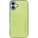 WORK28IP-GN-IP16PS [iPhone 16 Plus 用 PUレザースマホケース/カードポケット＆ストラップホール付き ミストグリーン]