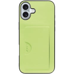 WORK28IP-GN-IP16PS [iPhone 16 Plus 用 PUレザースマホケース/カードポケット＆ストラップホール付き ミストグリーン]