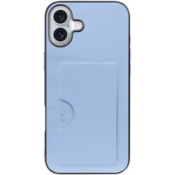 WORK28IP-BU-IP16PS [iPhone 16 Plus 用 PUレザースマホケース/カードポケット＆ストラップホール付き ベビーブルー]