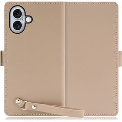 WORK29IP-CM-IP16PS [iPhone 16 Plus 用 本革スマホケース/スタンド機能＆ストラップホール付き モンブランキャメル]
