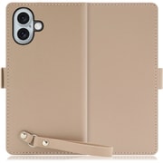 WORK29IP-CM-IP16PS [iPhone 16 Plus 用 本革スマホケース/スタンド機能＆ストラップホール付き モンブランキャメル]