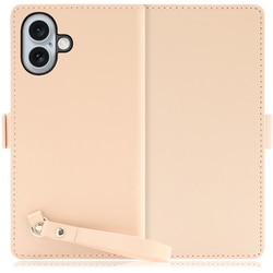 WORK29IP-PK-IP16PS [iPhone 16 Plus 用 本革スマホケース/スタンド機能＆ストラップホール付き ピーチピンク]