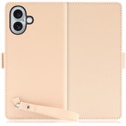 WORK29IP-PK-IP16PS [iPhone 16 Plus 用 本革スマホケース/スタンド機能＆ストラップホール付き ピーチピンク]