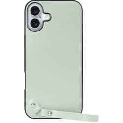 WORK33IP-GN-IP16PS [iPhone 16 Plus 用 本革スマホケース/ストラップ＆ストラップホール付き アイスグリーン]
