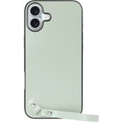 WORK33IP-GN-IP16PS [iPhone 16 Plus 用 本革スマホケース/ストラップ＆ストラップホール付き アイスグリーン]