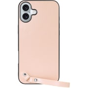 WORK33IP-PK-IP16PS [iPhone 16 Plus 用 本革スマホケース/ストラップ＆ストラップホール付き ピーチピンク]