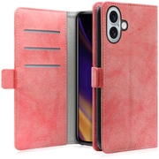 WORK34MAGIP-PK-IP16PS [iPhone 16 Plus 用 PUレザースマホケース/スタンド機能＆カードポケット＆ベルト付き スプリングピンク]