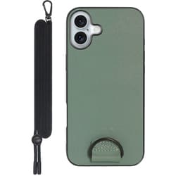 WORK37IP-GN-IP16PS [iPhone 16 Plus 用 首掛けスマホケース/ネックストラップ付き ホーリーグリーン]