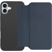 WORK38IP-NY-IP16PS [iPhone 16 Plus 用 PUレザースマホケース/ストラップホール＆カードポケット付き ダークネイビー]