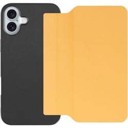 WORK38IP-OG-IP16PS [iPhone 16 Plus 用 PUレザースマホケース/ストラップホール＆カードポケット付き メープルオレンジ]