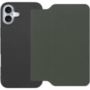 WORK39IP-EG-IP16PS [iPhone 16 Plus 用 PUレザースマホケース/ストラップホール＆カードポケット付き エバーグリーン]