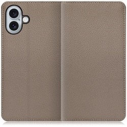 WORK47IP-GB-IP16PS [iPhone 16 Plus 用 本革スマホケース/スタンド機能＆カードポケット付き グレージュ]