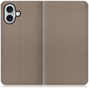 WORK47IP-GB-IP16PS [iPhone 16 Plus 用 本革スマホケース/スタンド機能＆カードポケット付き グレージュ]