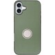 WORK48IP-GN-IP16PS [iPhone 16 Plus 用 本革スマホケース/スタンド機能＆ストラップホール付き ホーリーグリーン]