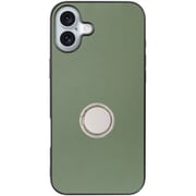 WORK48IP-GN-IP16PS [iPhone 16 Plus 用 本革スマホケース/スタンド機能＆ストラップホール付き ホーリーグリーン]