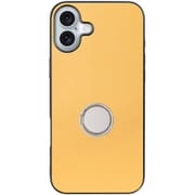 WORK48IP-YL-IP16PS [iPhone 16 Plus 用 本革スマホケース/スタンド機能＆ストラップホール付き イエローベージュ]