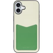 WORK49IP-CMGN-IP16PS [iPhone 16 Plus 用 PUレザースマホケース/ストラップホール＆カードポケット付き クリームグリーン]