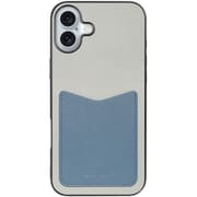 WORK49IP-GYBU-IP16PS [iPhone 16 Plus 用 PUレザースマホケース/ストラップホール＆カードポケット付き グレーブルー]
