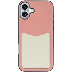 WORK49IP-PKCM-IP16PS [iPhone 16 Plus 用 PUレザースマホケース/ストラップホール＆カードポケット付き ピンククリーム]