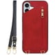 WORK54IP-RD-IP16PS [iPhone 16 Plus 用 背面型スマホショルダーケース/ロングストラップ＆カードポケット付き ロイヤルレッド]