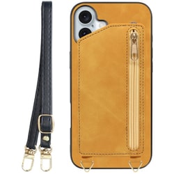 WORK54IP-YL-IP16PS [iPhone 16 Plus 用 背面型スマホショルダーケース/ロングストラップ＆カードポケット付き ゴールデンイエロー]
