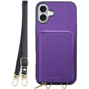 WORK24MPIP-VL-IP16PS [iPhone 16 Plus 用 小銭入れ付きスマホケース/PUレザー/ストラップ付き バイオレット]