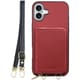 WORK24MPIP-RD-IP16PS [iPhone 16 Plus 用 小銭入れ付きスマホケース/PUレザー/ストラップ付き レッド]