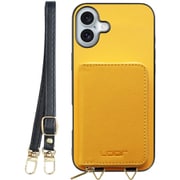 WORK24MPIP-PMP-IP16PS [iPhone 16 Plus 用 小銭入れ付きスマホケース/PUレザー/ストラップ付き パンプキン]