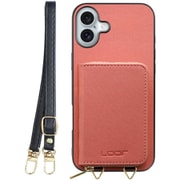 WORK24MPIP-CSM-IP16PS [iPhone 16 Plus 用 小銭入れ付きスマホケース/PUレザー/ストラップ付き コスモス]