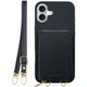 WORK24MPIP-BK-IP16PS [iPhone 16 Plus 用 小銭入れ付きスマホケース/PUレザー/ストラップ付き ブラック]