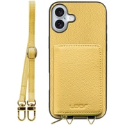 WORK25MPIP-YL-IP16PS [iPhone 16 Plus 用 小銭入れ付きスマホケース/本革/ストラップ付き ジャスミンイエロー]