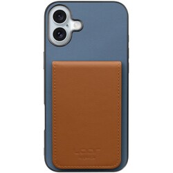 WORK56SCIP-BUCM-IP16PS [iPhone 16 Plus 用 折り畳み式カードポケット/本革/4枚収納 ブルーキャメル]