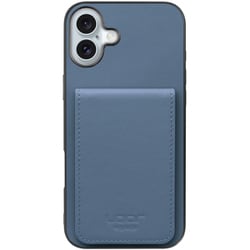 WORK56SCIP-BU-IP16PS [iPhone 16 Plus 用 折り畳み式カードポケット/本革/4枚収納 ブルー]