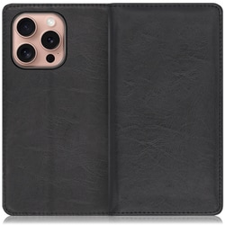 WORK10IP-BK-IP16PRO [iPhone 16 Pro 用 本革スマホケース/スタンド機能＆カードポケット付き ブラック]