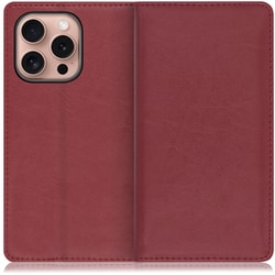 WORK10IP-RD-IP16PRO [iPhone 16 Pro 用 本革スマホケース/スタンド機能＆カードポケット付き ワインレッド]